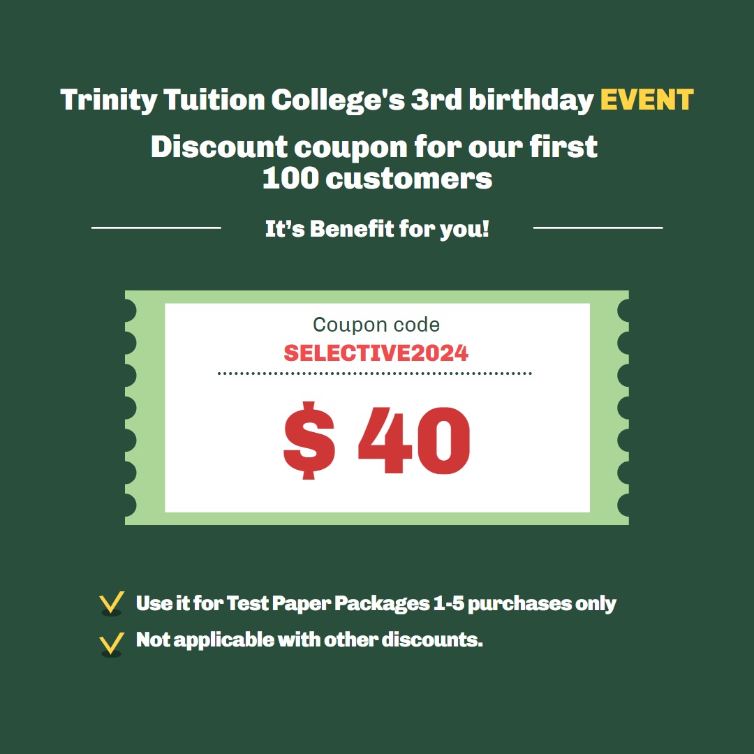 Free Selective Trial Exam Pack Trinity Tuition College